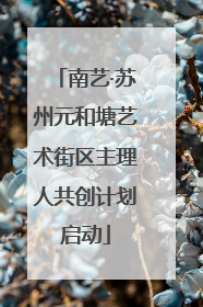 南艺·苏州元和塘艺术街区主理人共创计划启动