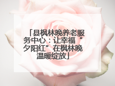 县枫林晚养老服务中心：让幸福“夕阳红”在枫林晚温暖绽放