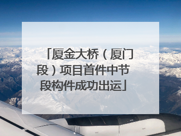 厦金大桥（厦门段）项目首件中节段构件成功出运