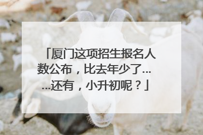 厦门这项招生报名人数公布，比去年少了……还有，小升初呢？