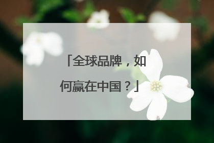 全球品牌，如何赢在中国？