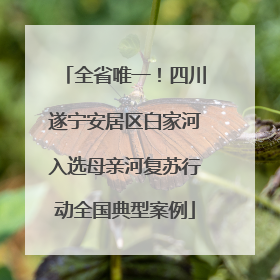 全省唯一！四川遂宁安居区白家河入选母亲河复苏行动全国典型案例