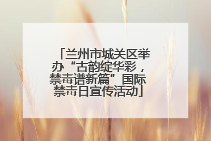 兰州市城关区举办“古韵绽华彩，禁毒谱新篇”国际禁毒日宣传活动
