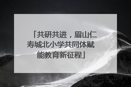 共研共进，眉山仁寿城北小学共同体赋能教育新征程