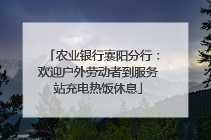 农业银行襄阳分行：欢迎户外劳动者到服务站充电热饭休息