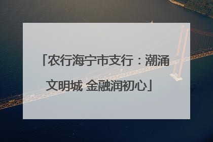 农行海宁市支行：潮涌文明城 金融润初心