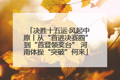 决胜十五运·风起中原丨从“首进决赛圈”到“首登领奖台” 河南体操“突破”何来