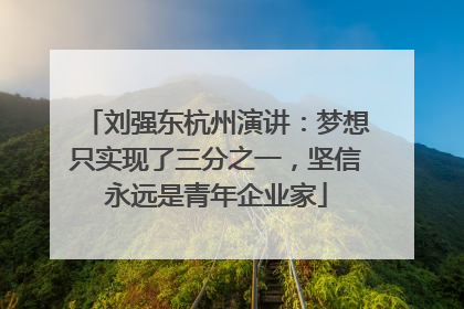 刘强东杭州演讲：梦想只实现了三分之一，坚信永远是青年企业家
