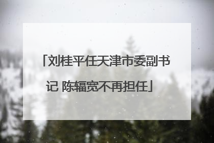 刘桂平任天津市委副书记 陈辐宽不再担任