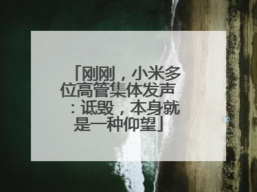 刚刚，小米多位高管集体发声：诋毁，本身就是一种仰望