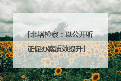 北塔检察：以公开听证促办案质效提升