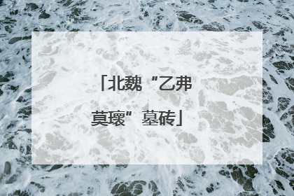 北魏“乙弗莫瓌”墓砖