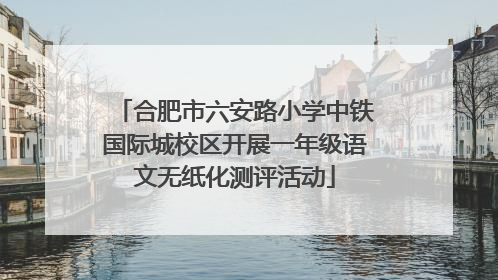 合肥市六安路小学中铁国际城校区开展一年级语文无纸化测评活动