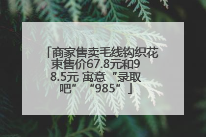 商家售卖毛线钩织花束售价67.8元和98.5元 寓意“录取吧”“985”