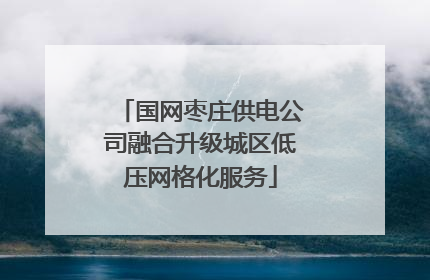 国网枣庄供电公司融合升级城区低压网格化服务