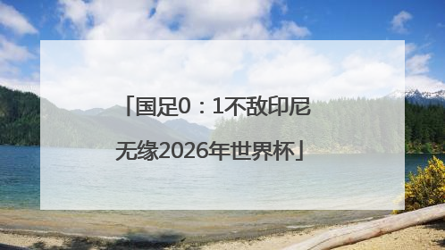 国足0：1不敌印尼 无缘2026年世界杯