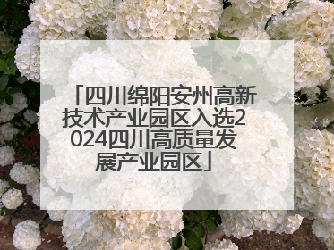 四川绵阳安州高新技术产业园区入选2024四川高质量发展产业园区