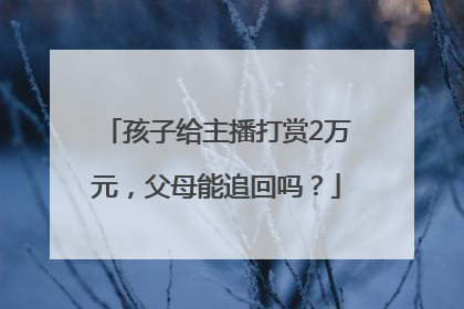孩子给主播打赏2万元，父母能追回吗？