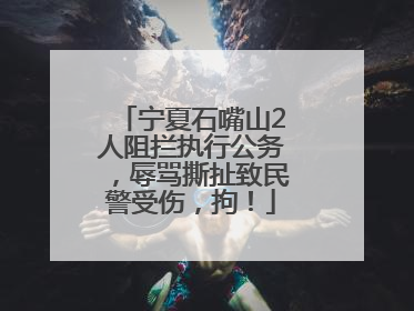 宁夏石嘴山2人阻拦执行公务，辱骂撕扯致民警受伤，拘！