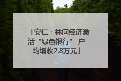 安仁：林间经济激活“绿色银行” 户均增收2.8万元