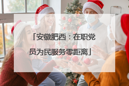 安徽肥西：在职党员为民服务零距离
