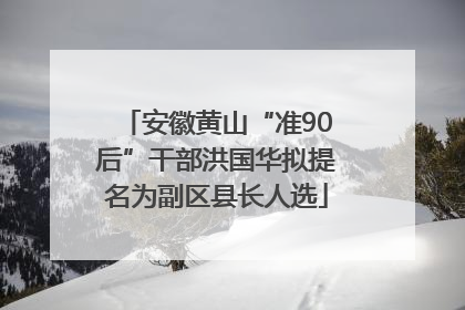 安徽黄山“准90后”干部洪国华拟提名为副区县长人选