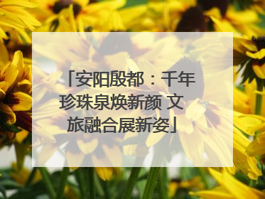 安阳殷都：千年珍珠泉焕新颜 文旅融合展新姿