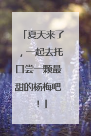 夏天来了，一起去托口尝一颗最甜的杨梅吧！