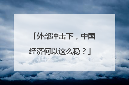 外部冲击下，中国经济何以这么稳？