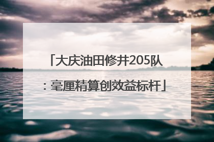 大庆油田修井205队：毫厘精算创效益标杆