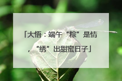 大悟：端午“粽”是情，“绣”出甜蜜日子