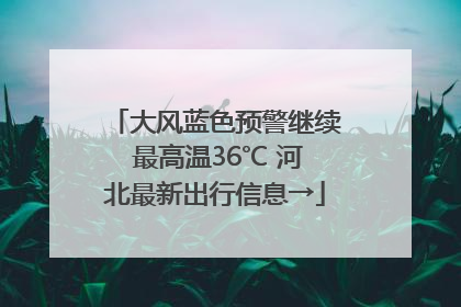 大风蓝色预警继续 最高温36℃ 河北最新出行信息→