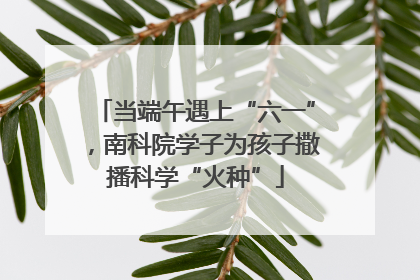 当端午遇上“六一”，南科院学子为孩子撒播科学“火种”