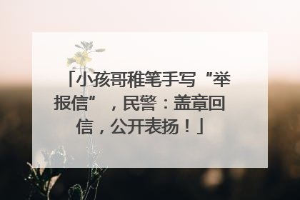 小孩哥稚笔手写“举报信”，民警：盖章回信，公开表扬！