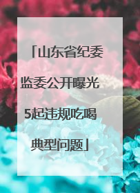 山东省纪委监委公开曝光5起违规吃喝典型问题