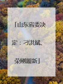 山东省委决定：刁洪斌、荣刚履新