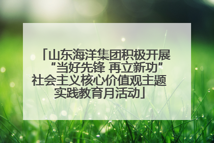 山东海洋集团积极开展“当好先锋 再立新功”社会主义核心价值观主题实践教育月活动