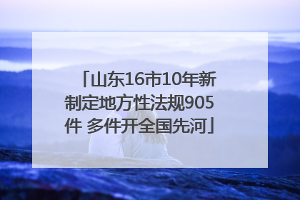 山东16市10年新制定地方性法规905件 多件开全国先河
