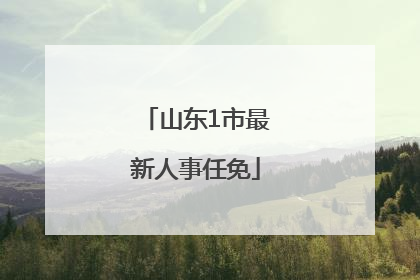 山东1市最新人事任免