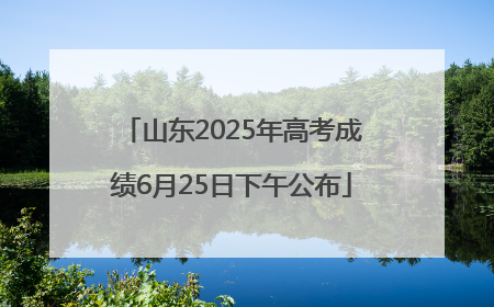 山东2025年高考成绩6月25日下午公布
