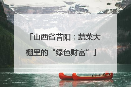 山西省昔阳：蔬菜大棚里的“绿色财富”