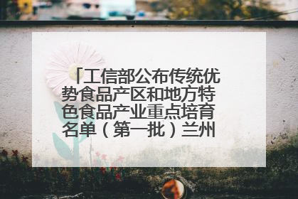 工信部公布传统优势食品产区和地方特色食品产业重点培育名单（第一批）兰州牛肉拉面位列其中