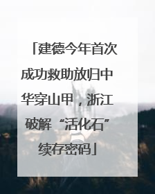 建德今年首次成功救助放归中华穿山甲，浙江破解“活化石”续存密码