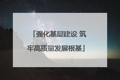 强化基层建设 筑牢高质量发展根基