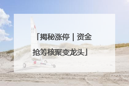 揭秘涨停｜资金抢筹核聚变龙头