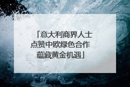 意大利商界人士点赞中欧绿色合作蕴藏黄金机遇