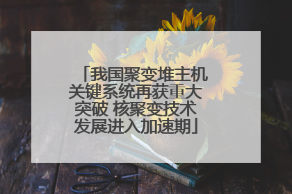 我国聚变堆主机关键系统再获重大突破 核聚变技术发展进入加速期