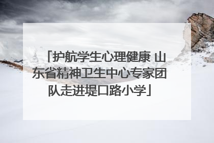 护航学生心理健康 山东省精神卫生中心专家团队走进堤口路小学