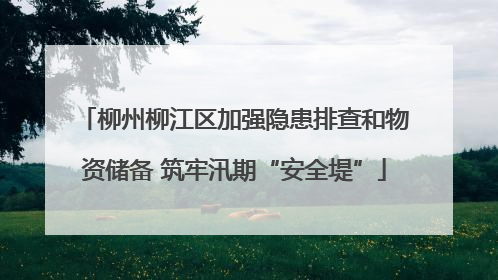柳州柳江区加强隐患排查和物资储备 筑牢汛期“安全堤”