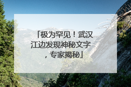 极为罕见！武汉江边发现神秘文字，专家揭秘